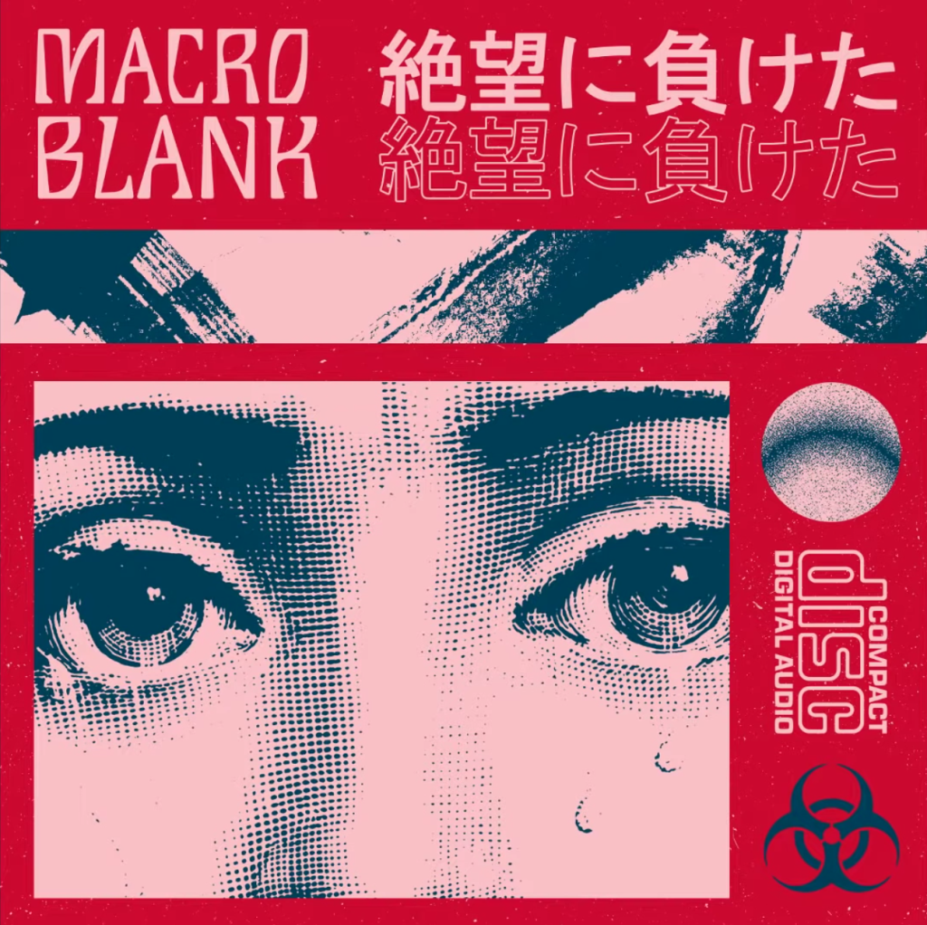 Macro Blank's album cover showing enigmatic woman eyes crying in gravure aesthetics.
